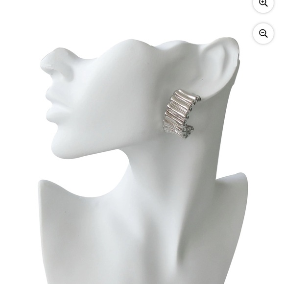 Silver Hoop Earrings - Picture 1 of 3